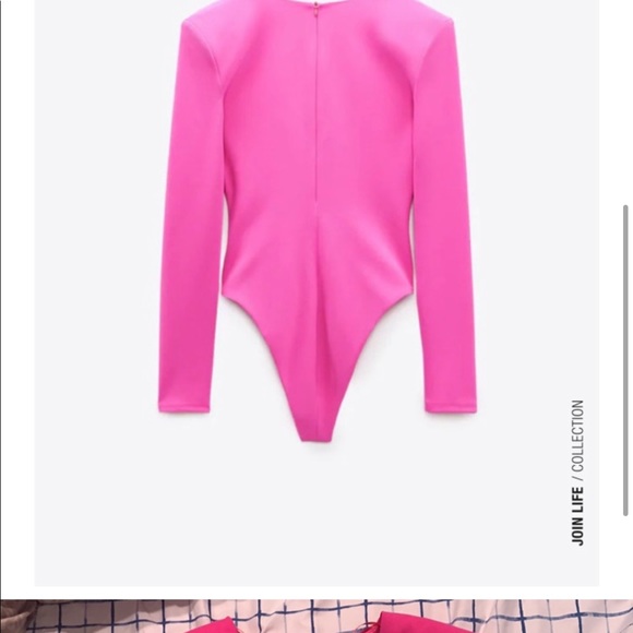 Zara Fuchsia V-Neck Bodysuit - Picture 6 of 6